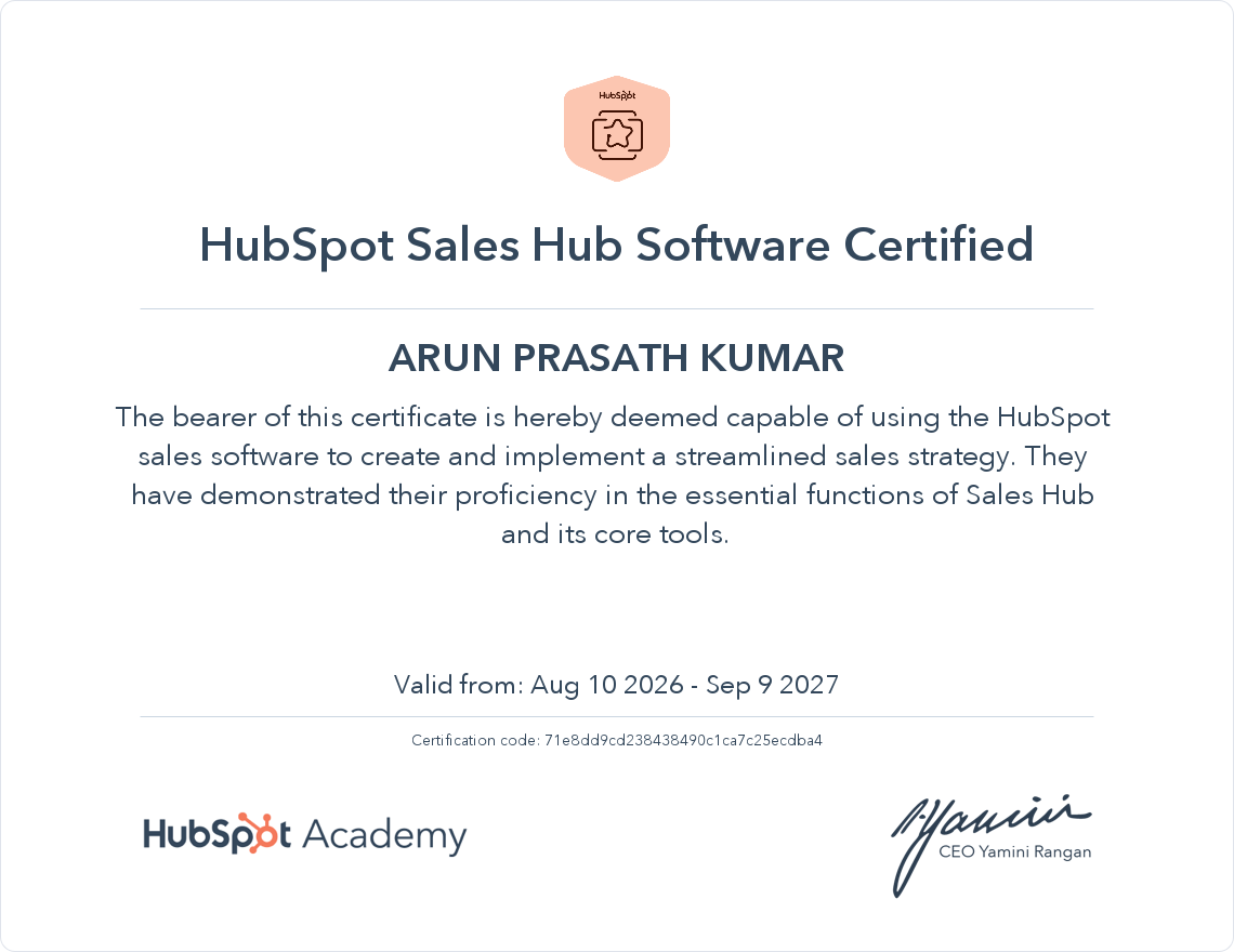 HubSpot Certification